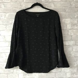 Ann Taylor black bell sleeves blouse